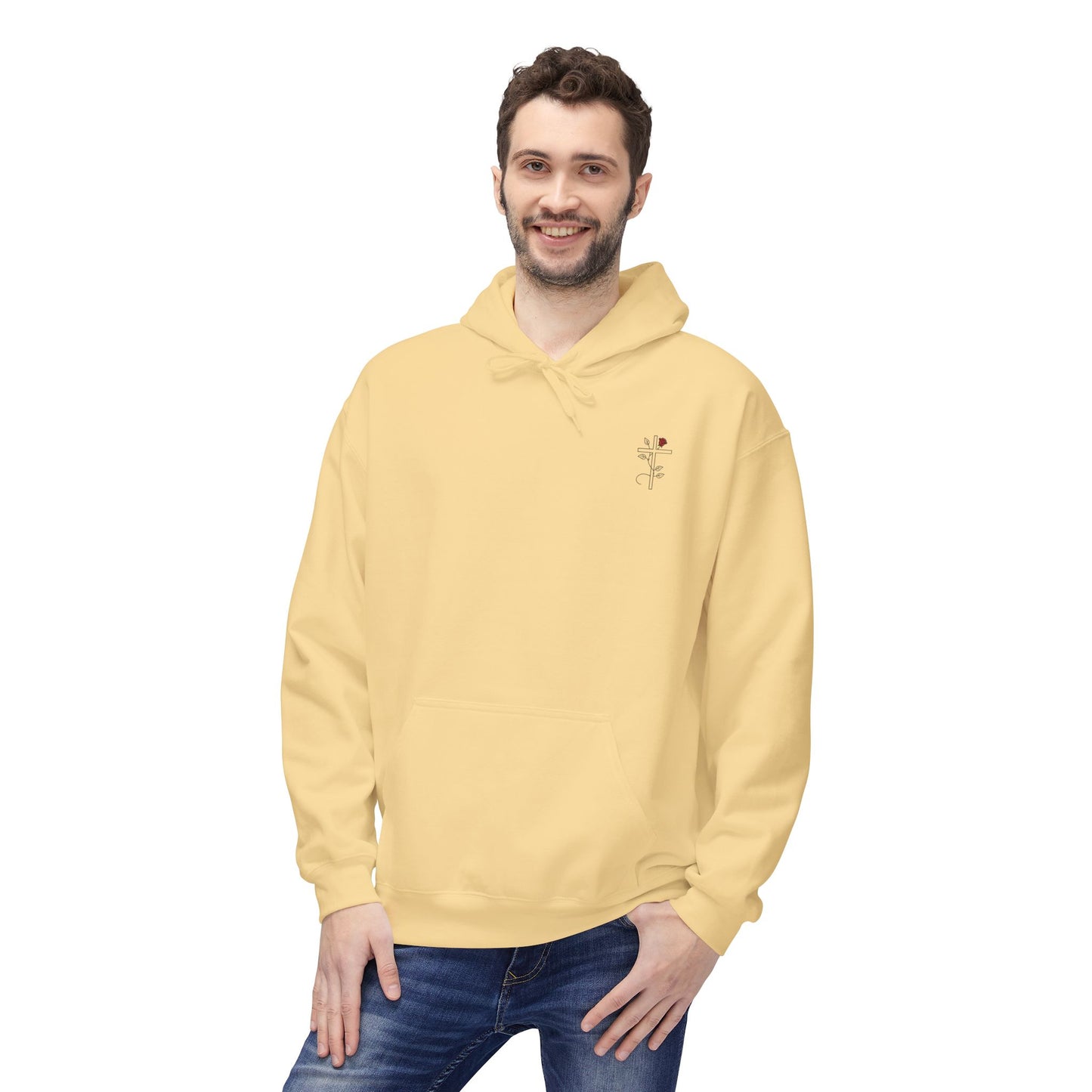 Romans 5:3-5 Rose Vine Growth Collection Cotton Hoodie