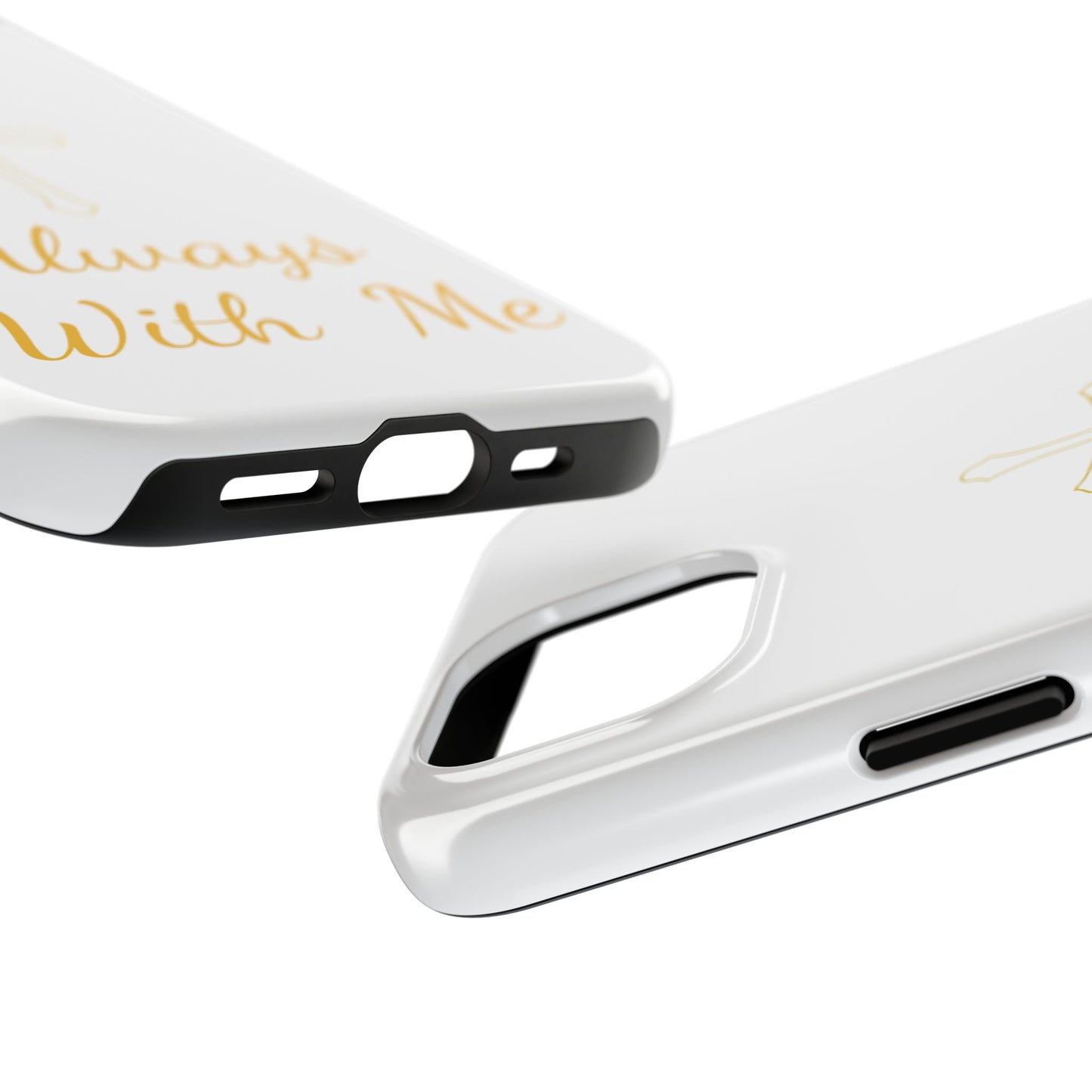 White Always With Me Cross Phone Case