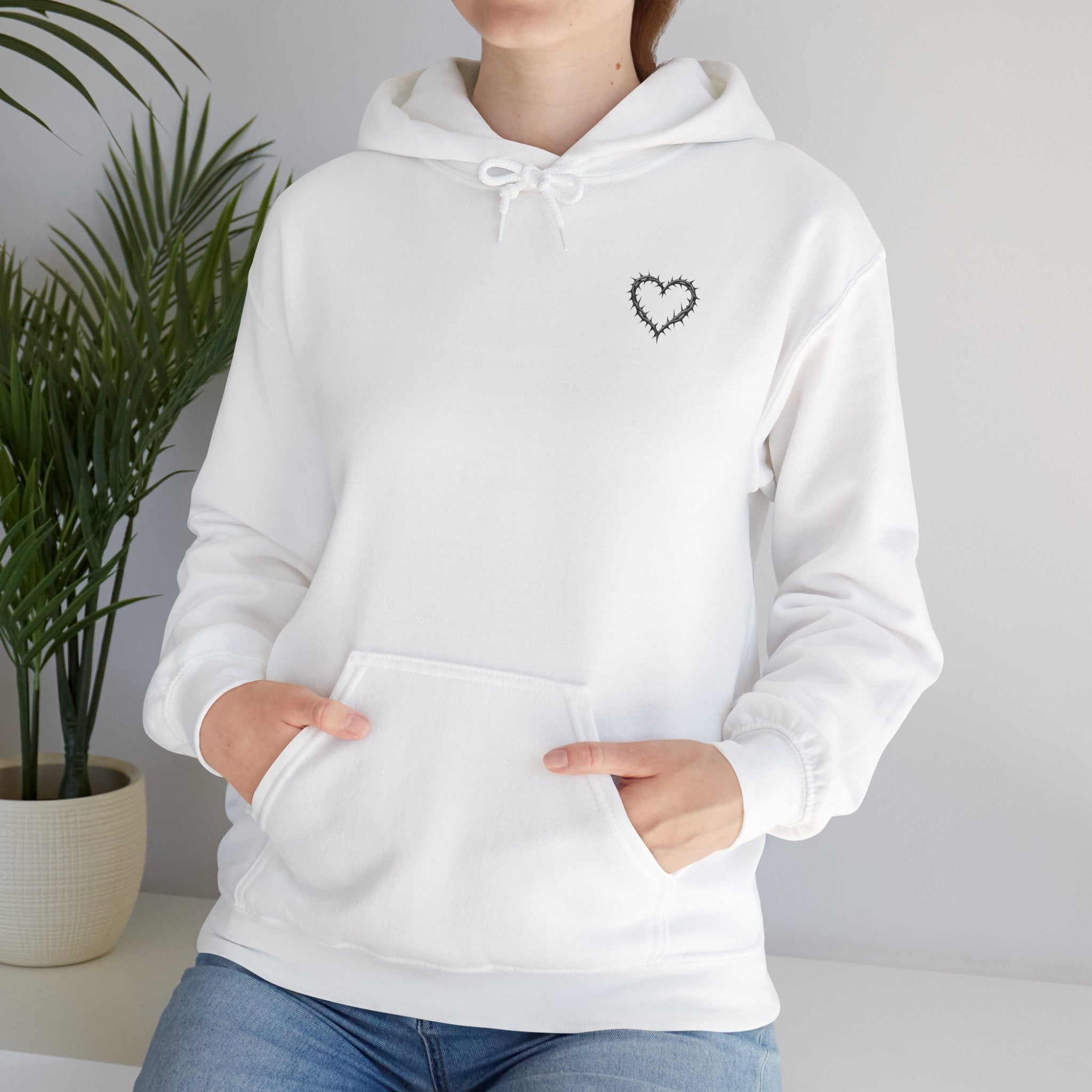 Matthew 5:8 Thorn Heart Cotton Hoodie