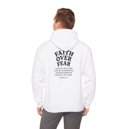 Faith Over Fear Psalm 34:4 Pastel Hoodie