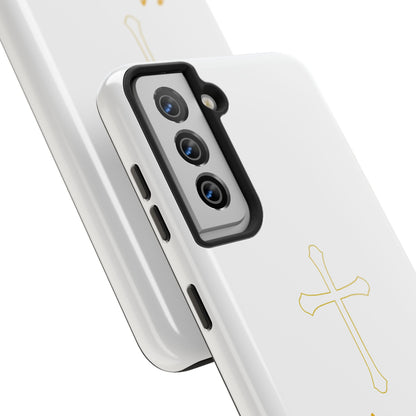 White Always With Me Cross Phone Case
