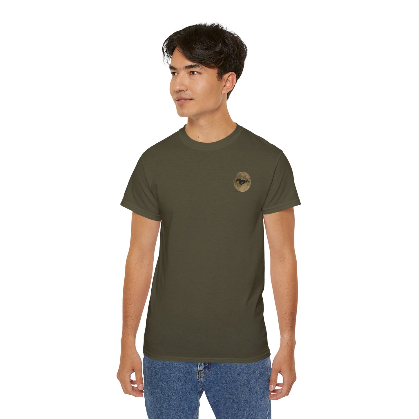 Unisex Cotton Mustang "Run Wild" Moon Car Tee