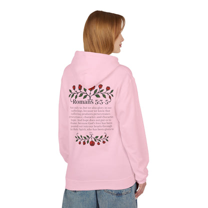 Romans 5:3-5 Rose Vine Growth Collection Cotton Hoodie