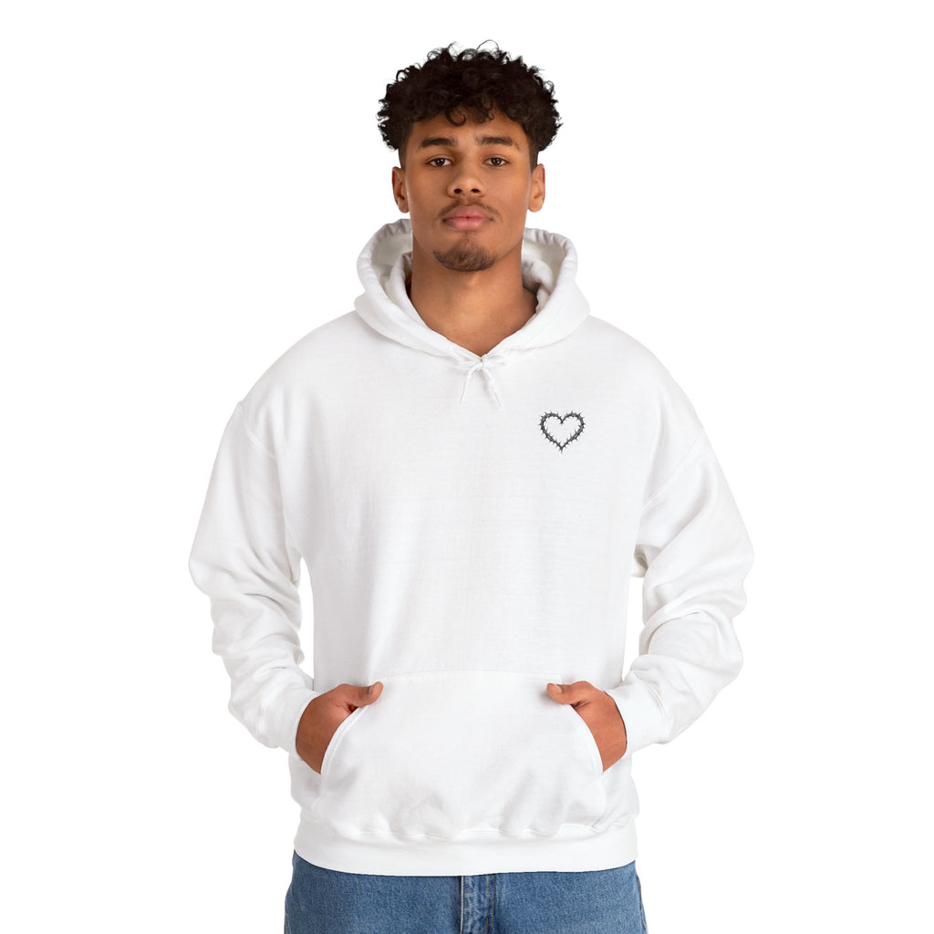 Matthew 5:8 Thorn Heart Cotton Hoodie