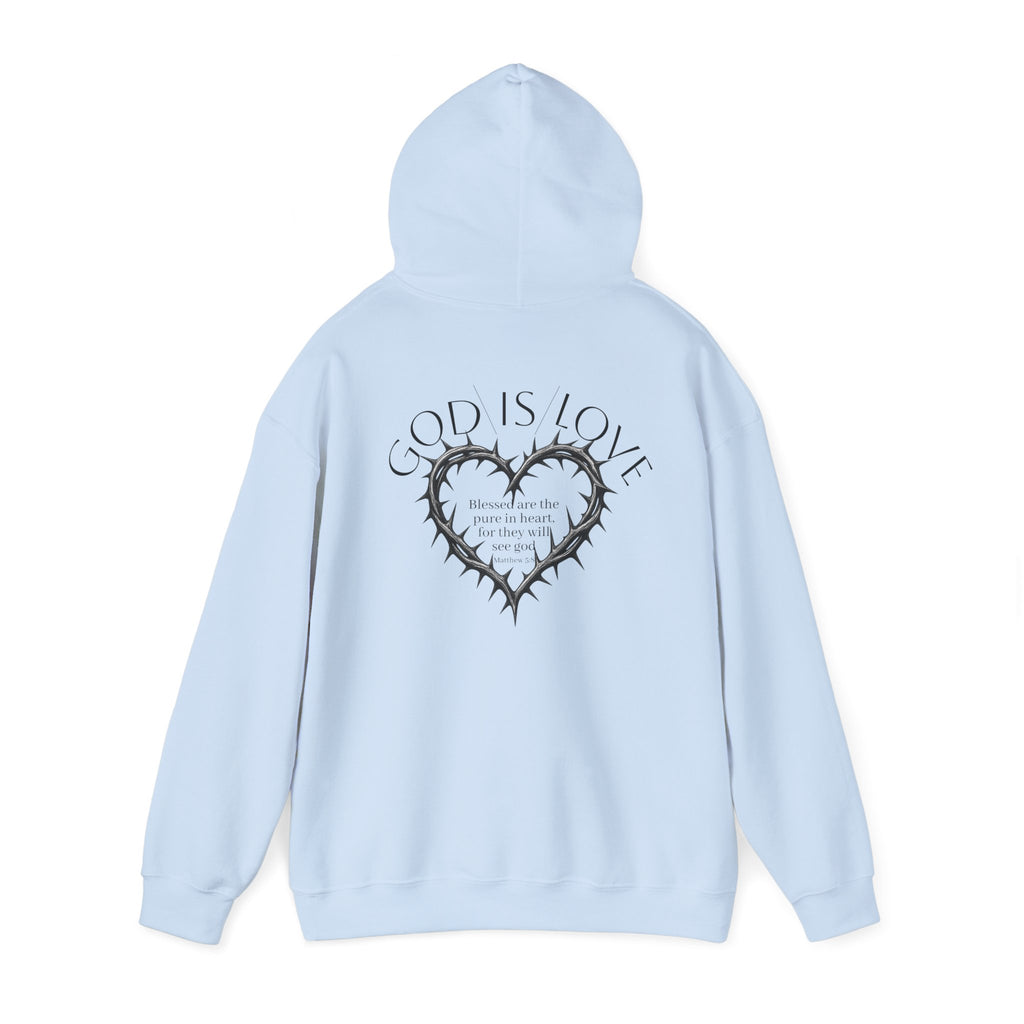 Matthew 5:8 Thorn Heart Cotton Hoodie