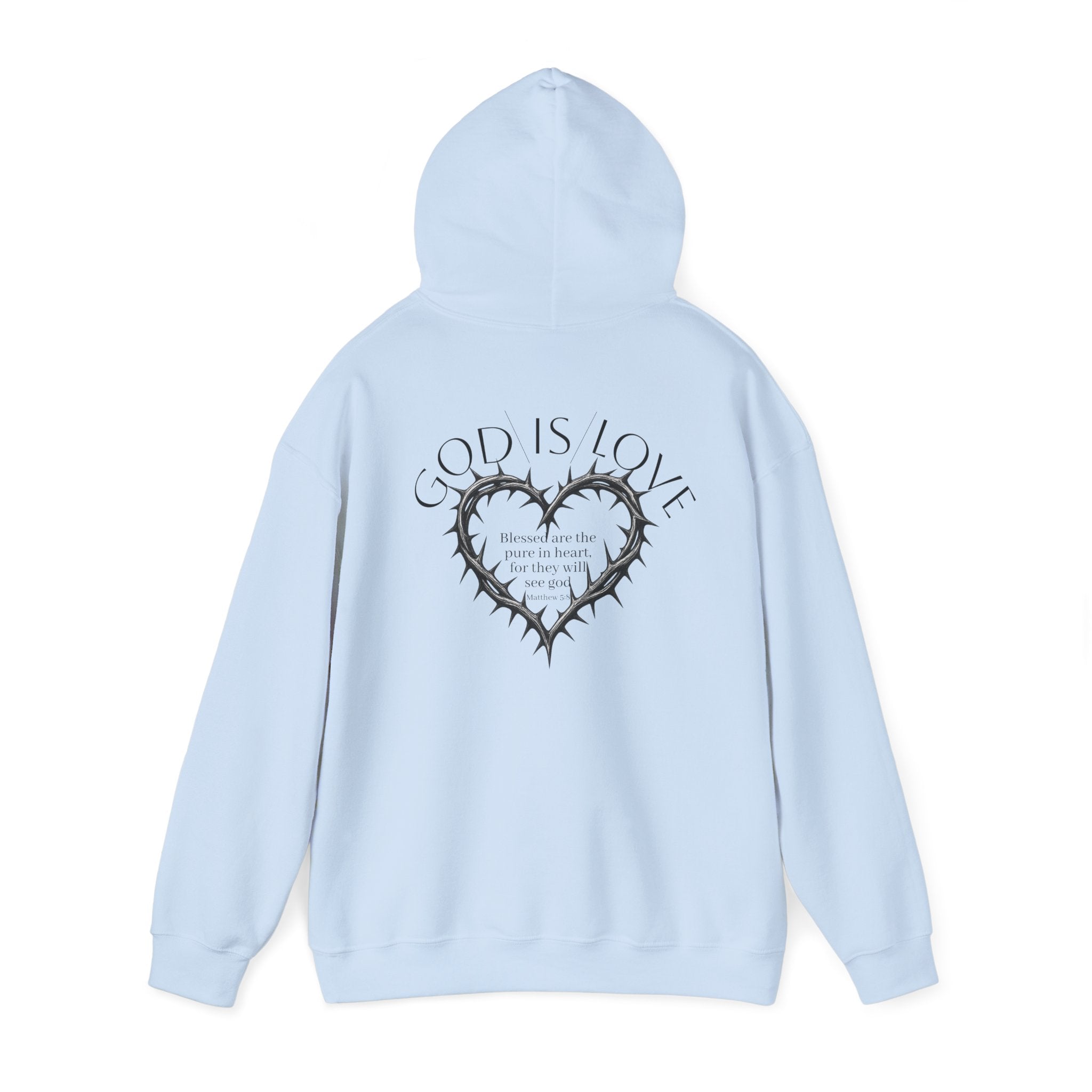 Matthew 5:8 Thorn Heart Cotton Hoodie