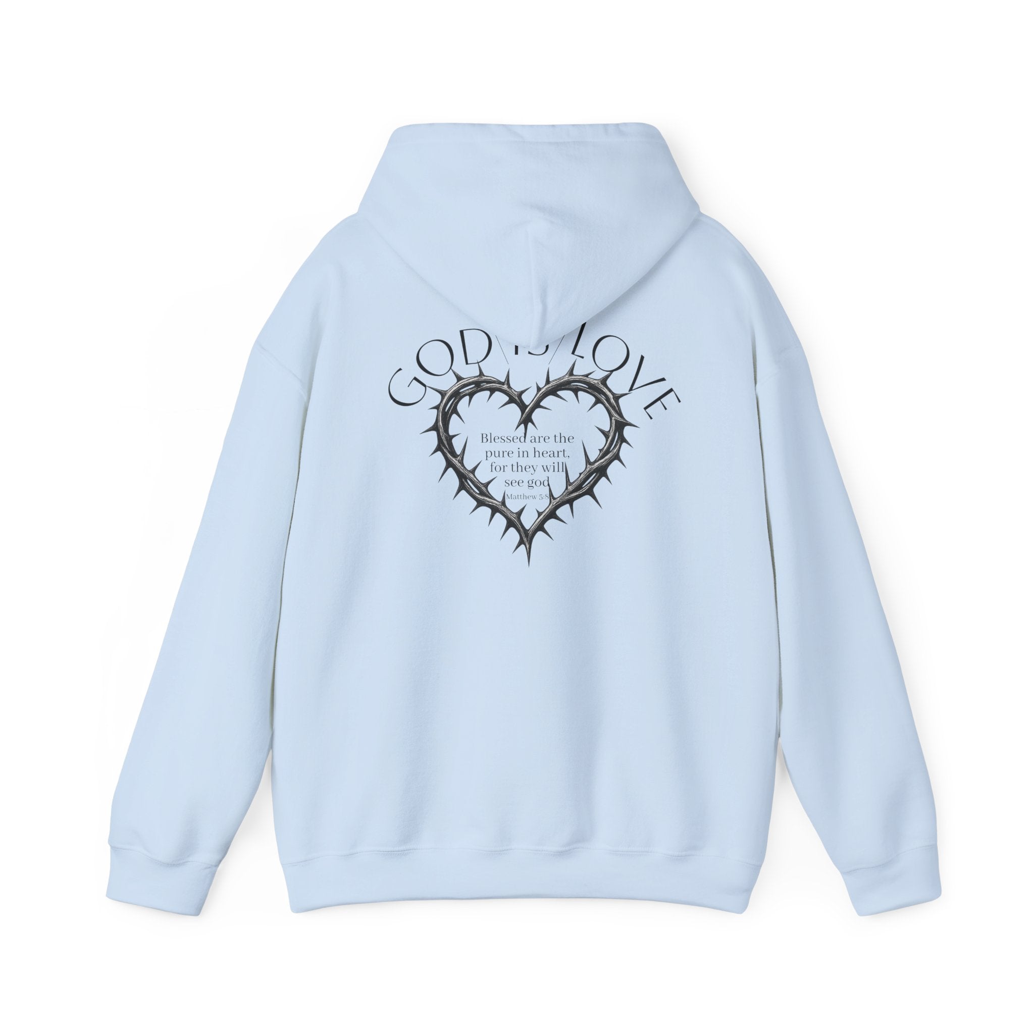 Matthew 5:8 Thorn Heart Cotton Hoodie