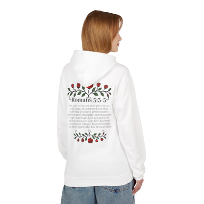 Romans 5:3-5 Rose Vine Growth Collection Cotton Hoodie