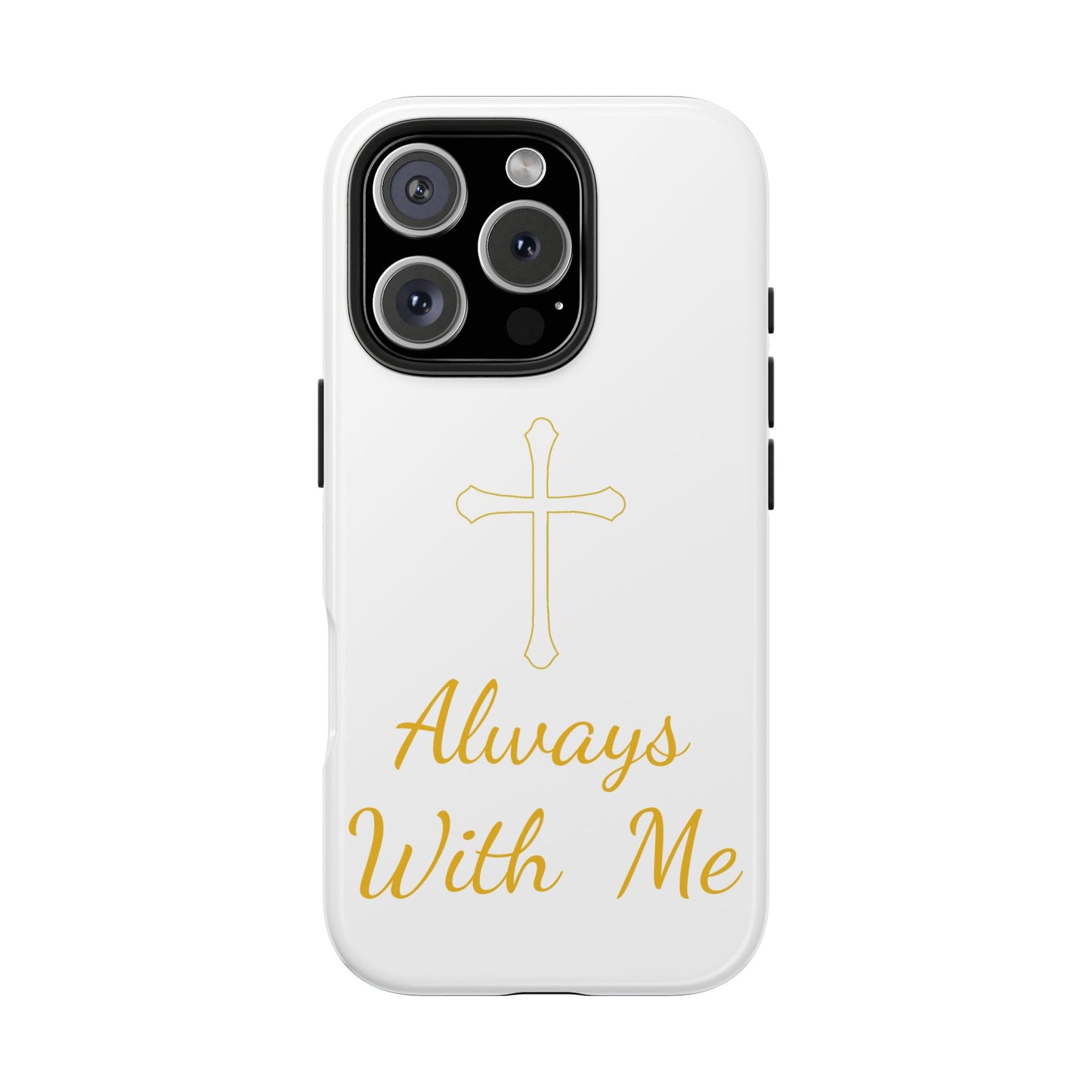 White Always With Me Cross Phone Case