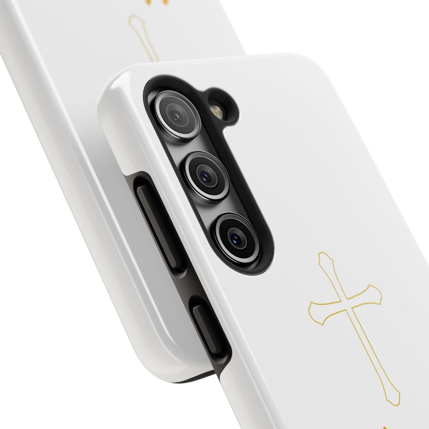 White Always With Me Cross Phone Case