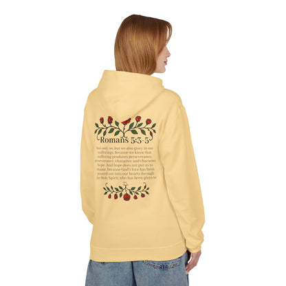 Romans 5:3-5 Rose Vine Growth Collection Cotton Hoodie
