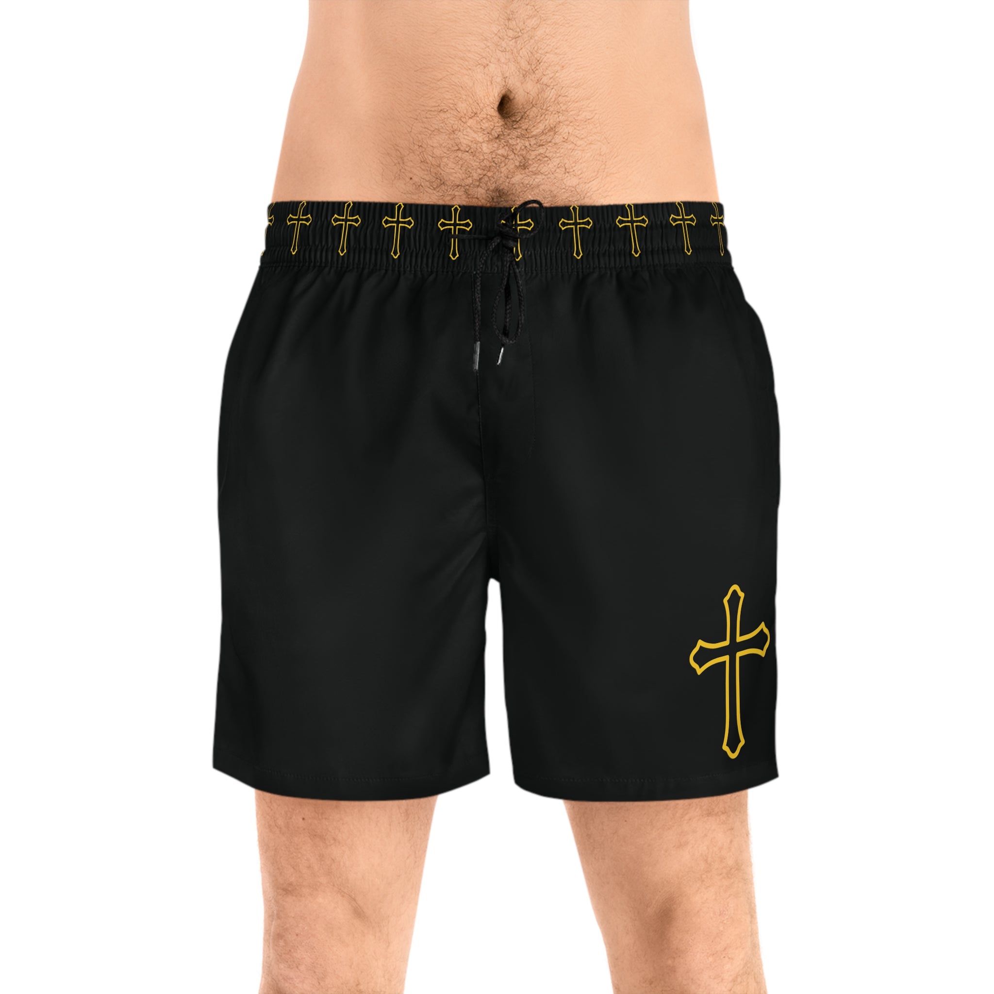 Simple Gold Cross Men's Swim Suit