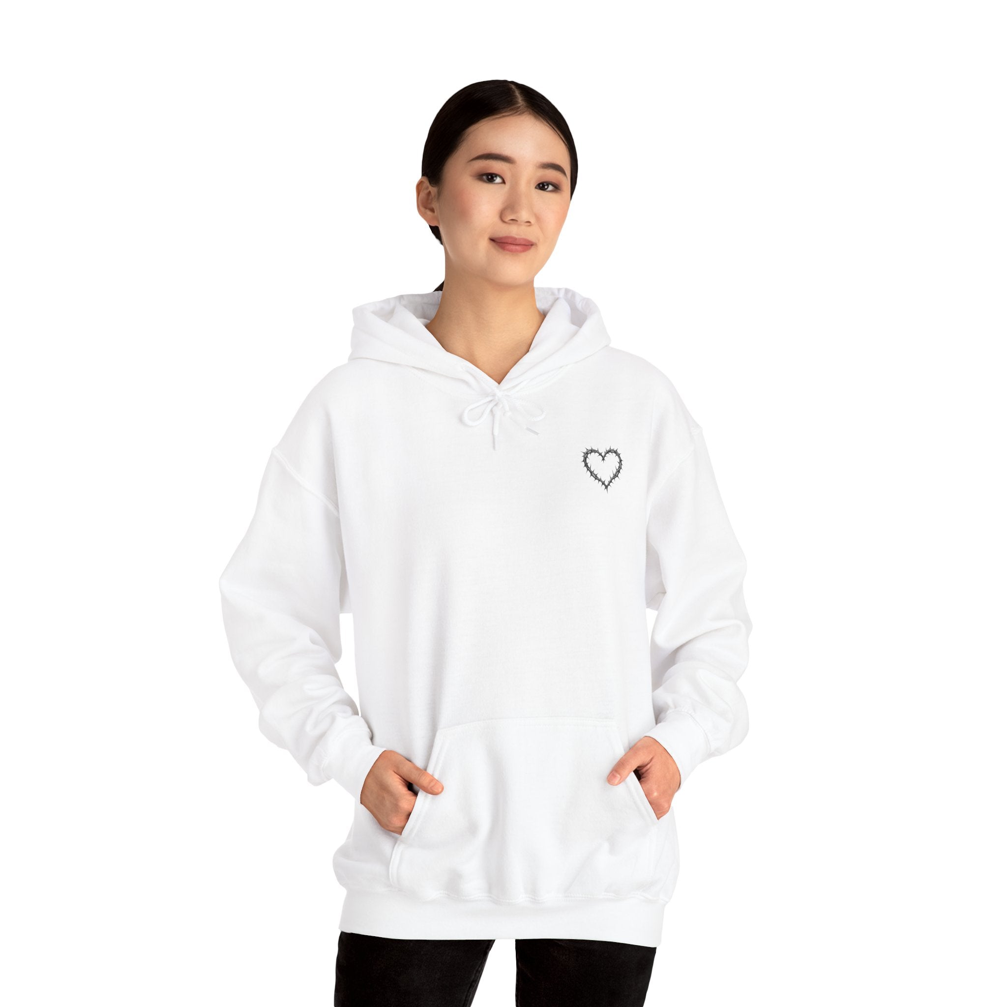 Matthew 5:8 Thorn Heart Cotton Hoodie