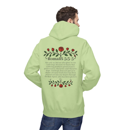 Romans 5:3-5 Rose Vine Growth Collection Cotton Hoodie
