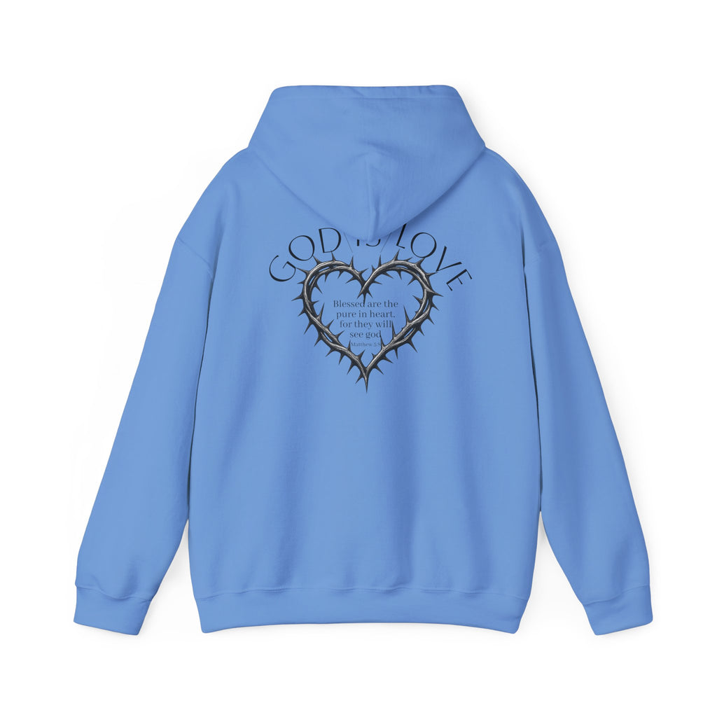 Matthew 5:8 Thorn Heart Cotton Hoodie