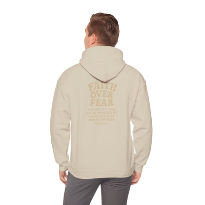 Faith Over Fear Psalm 34:4 Pastel Hoodie