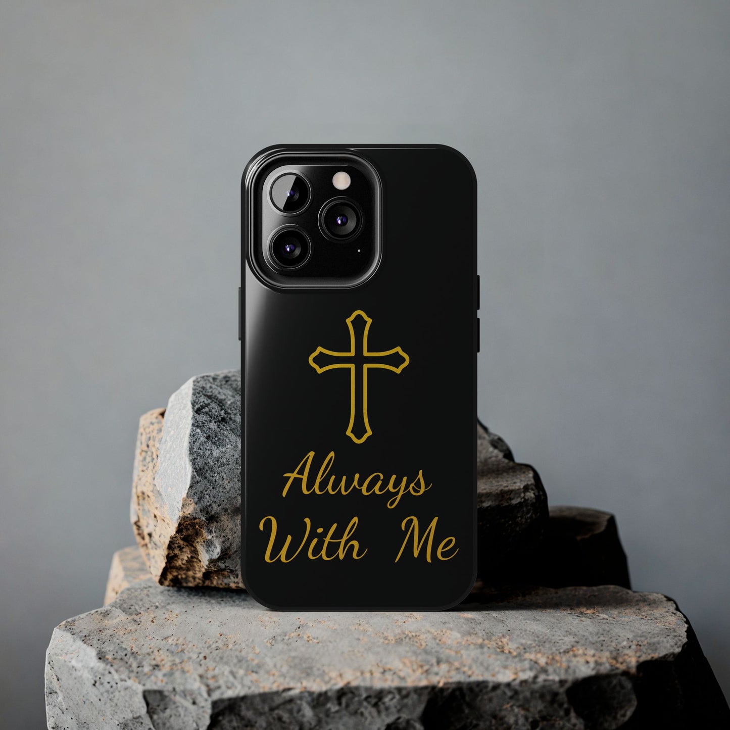 Black Always With Me Cross Phone Case