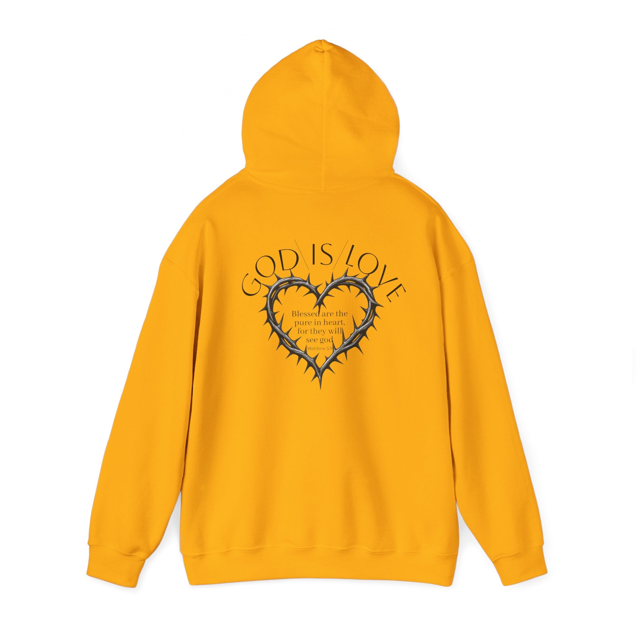 Matthew 5:8 Thorn Heart Cotton Hoodie