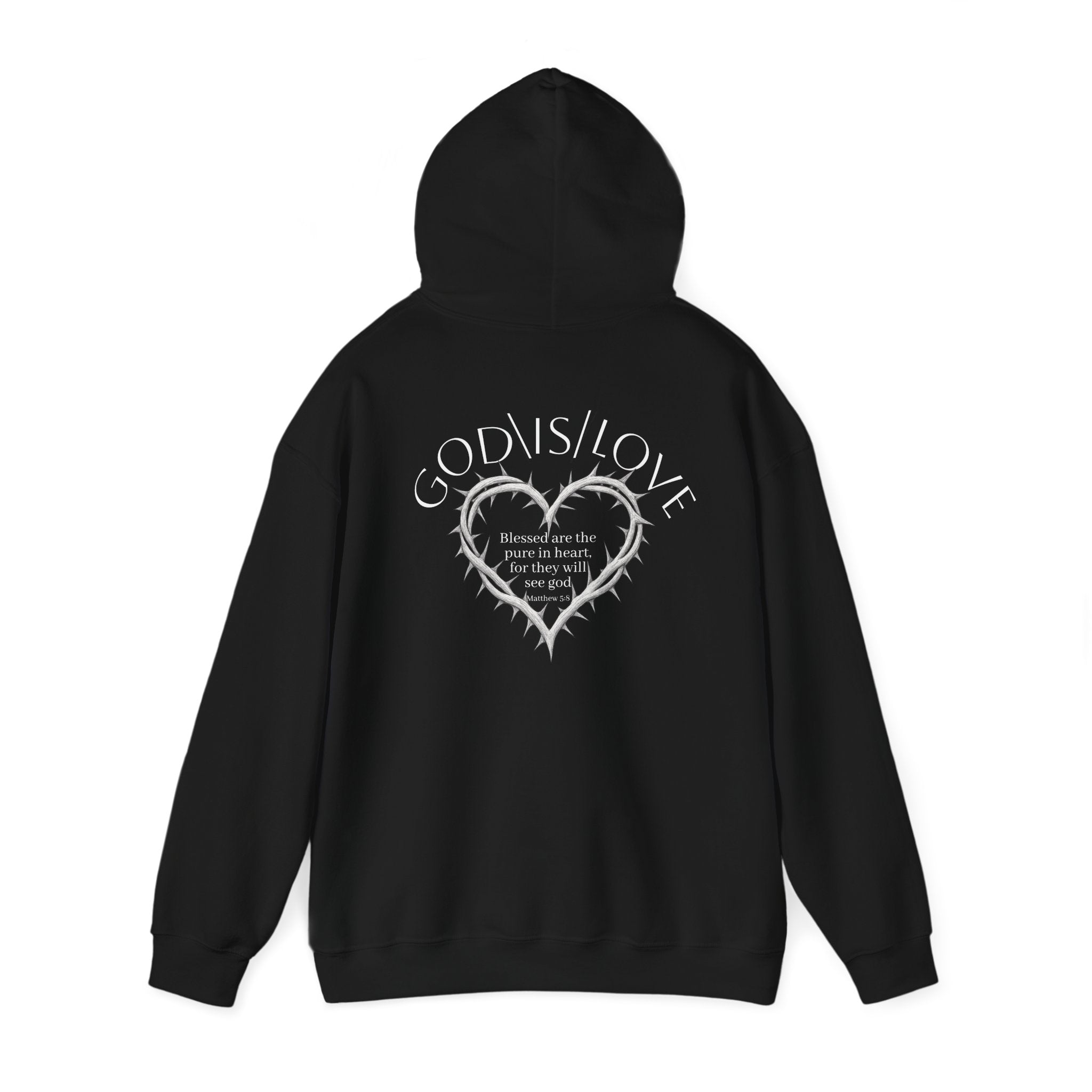 Matthew 5:8 Thorn Heart Cotton Hoodie