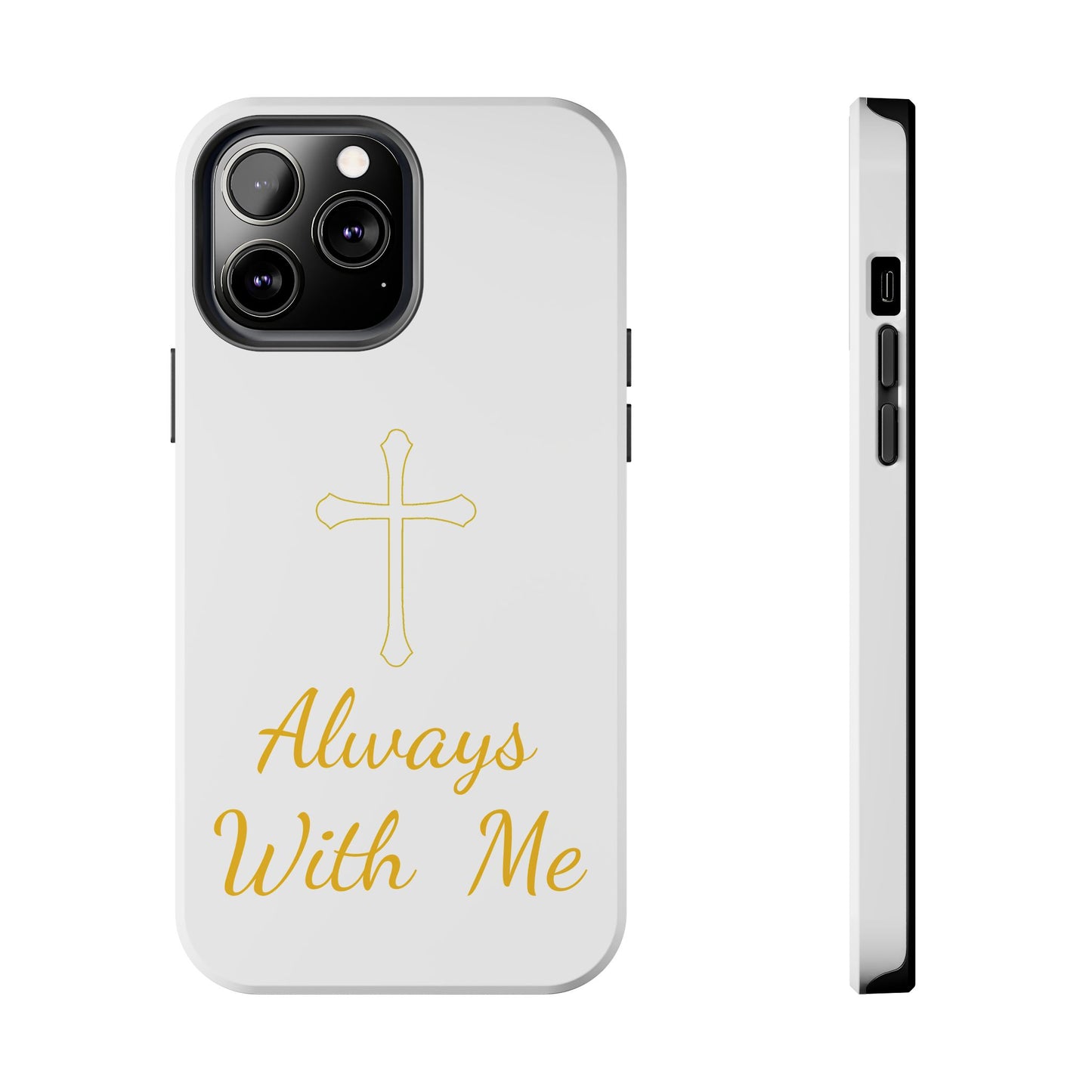White Always With Me Cross Phone Case