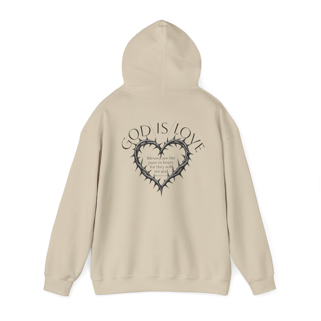 Matthew 5:8 Thorn Heart Cotton Hoodie