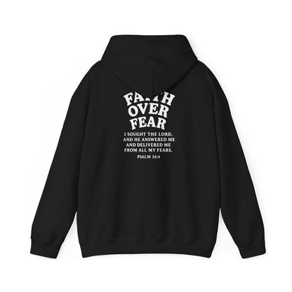 Faith Over Fear Psalm 34:4 Pastel Hoodie