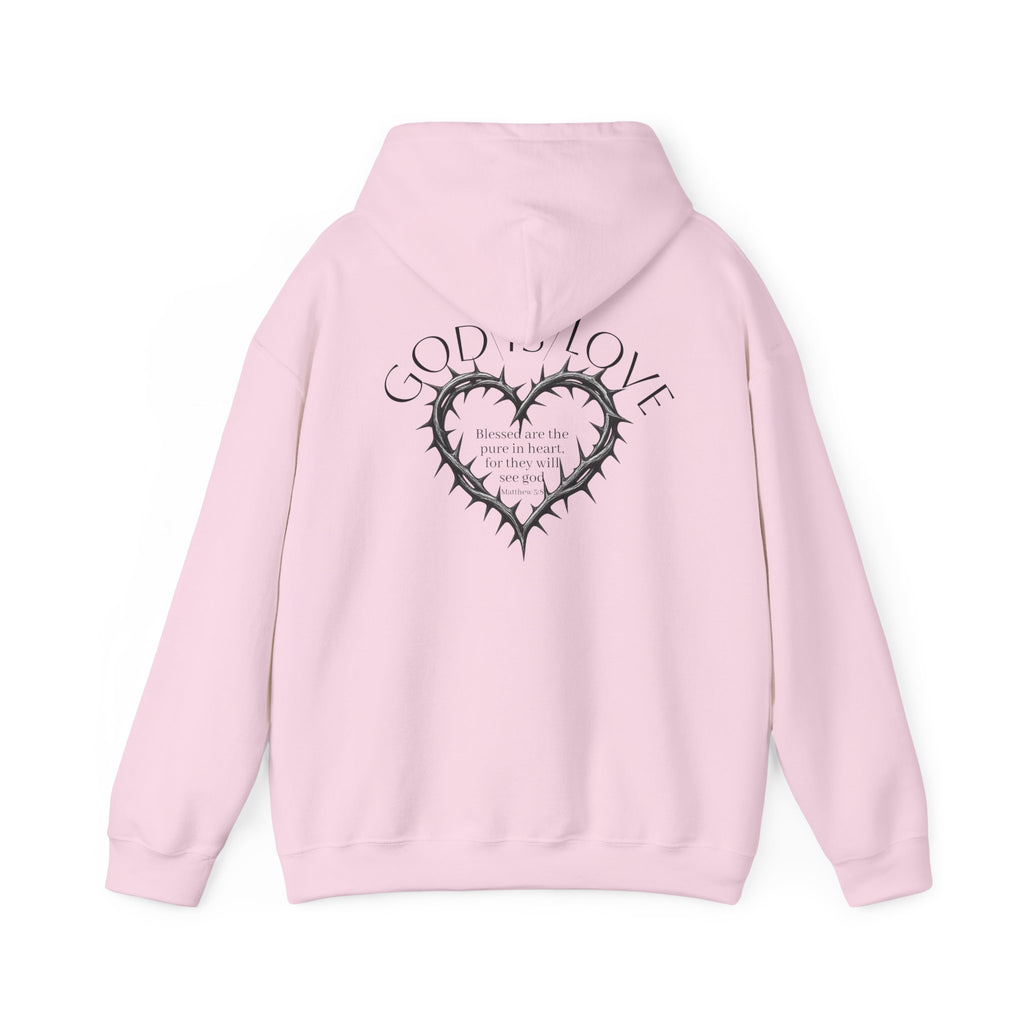 Matthew 5:8 Thorn Heart Cotton Hoodie