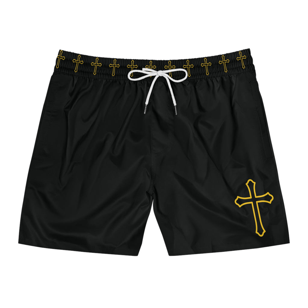 Simple Gold Cross Men's Swim Suit