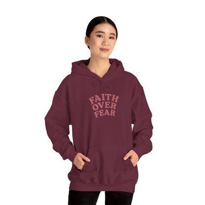 Faith Over Fear Psalm 34:4 Pastel Hoodie