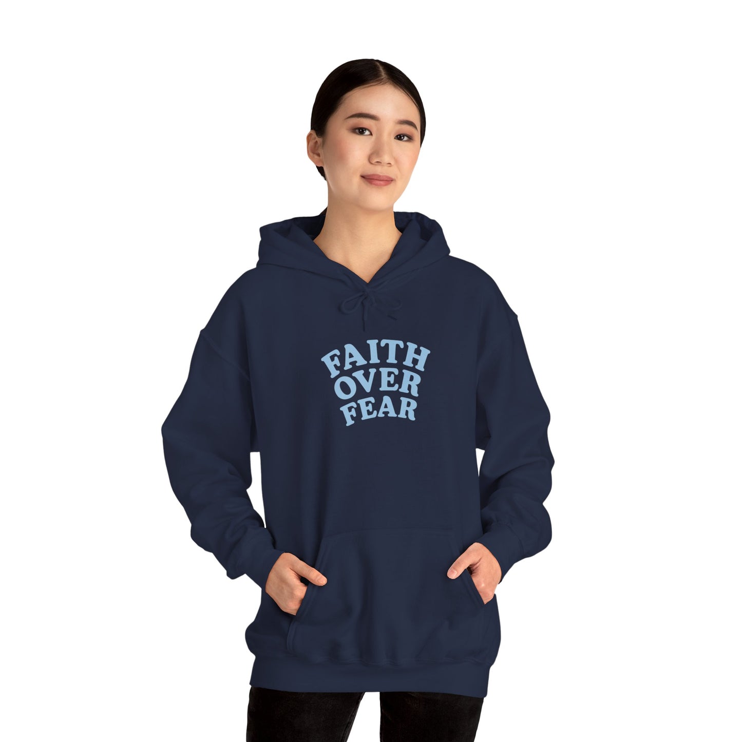 Faith Over Fear Psalm 34:4 Pastel Hoodie