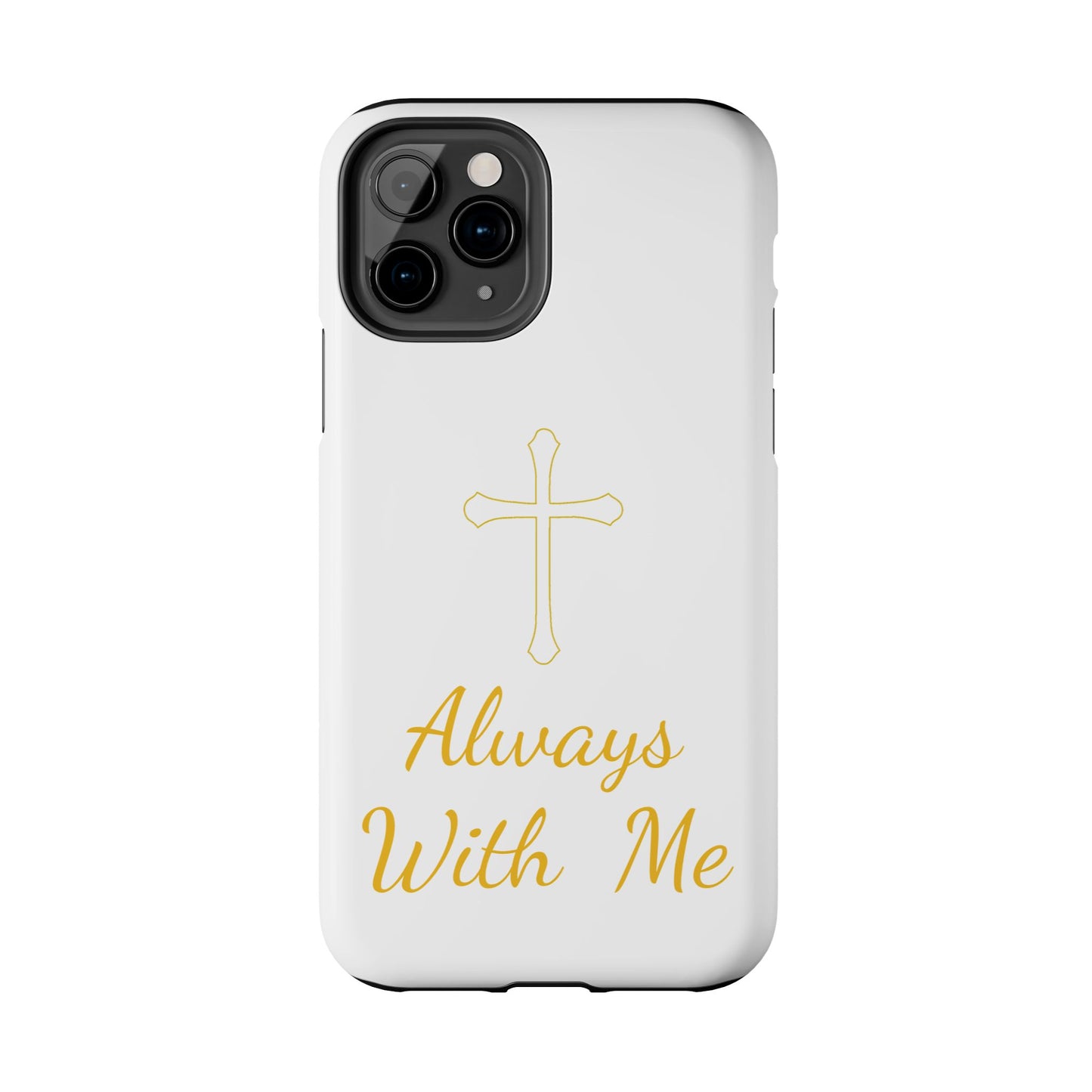 White Always With Me Cross Phone Case