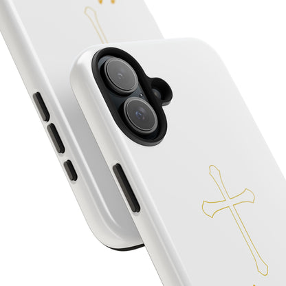 White Always With Me Cross Phone Case