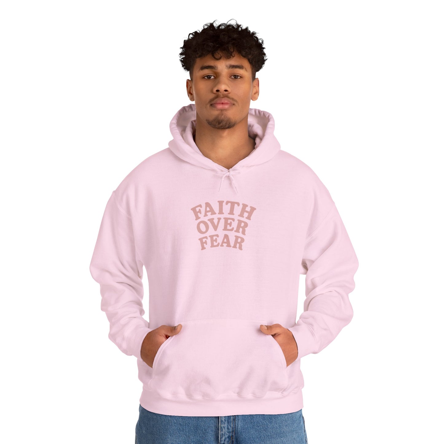 Faith Over Fear Psalm 34:4 Pastel Hoodie