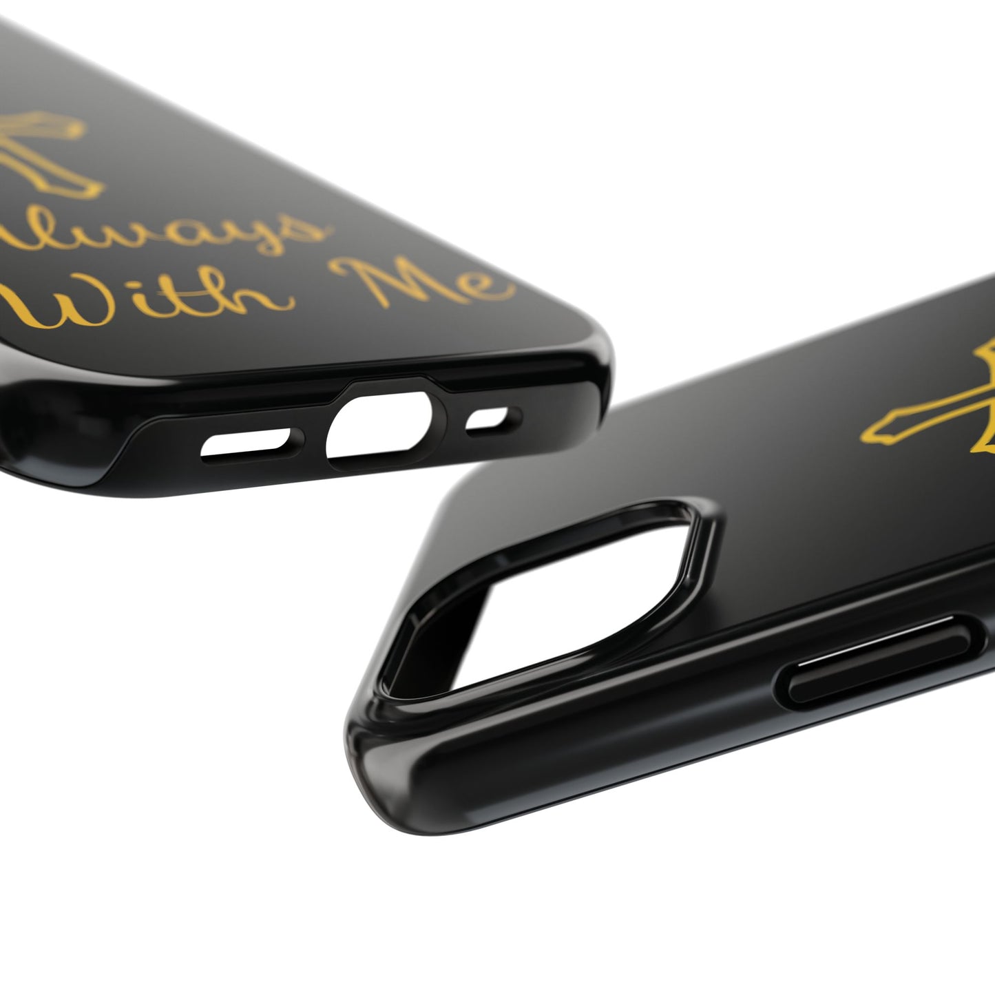 Black Always With Me Cross Phone Case