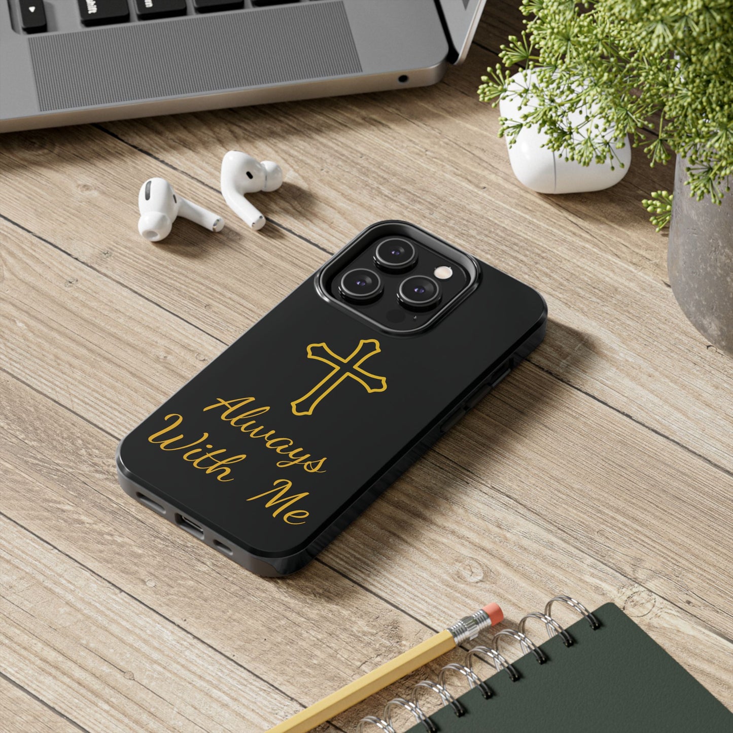 Black Always With Me Cross Phone Case