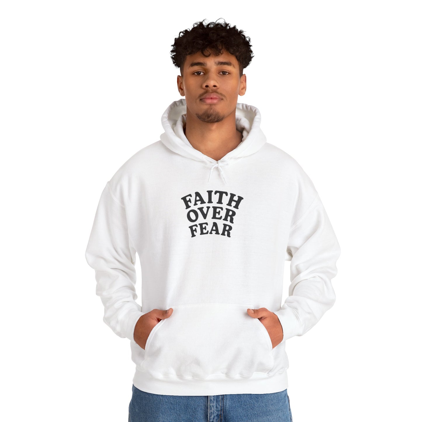 Faith Over Fear Psalm 34:4 Pastel Hoodie
