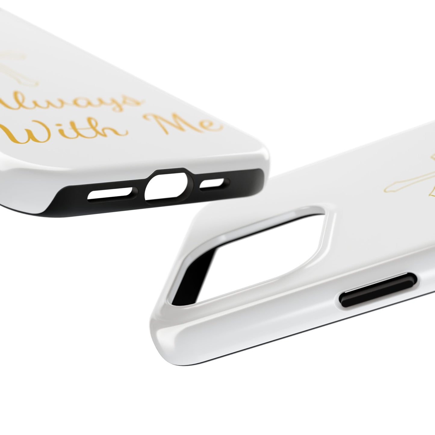 White Always With Me Cross Phone Case