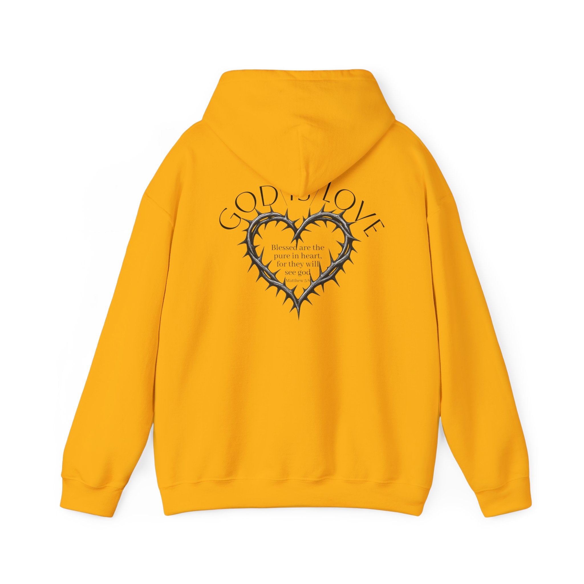 Matthew 5:8 Thorn Heart Cotton Hoodie