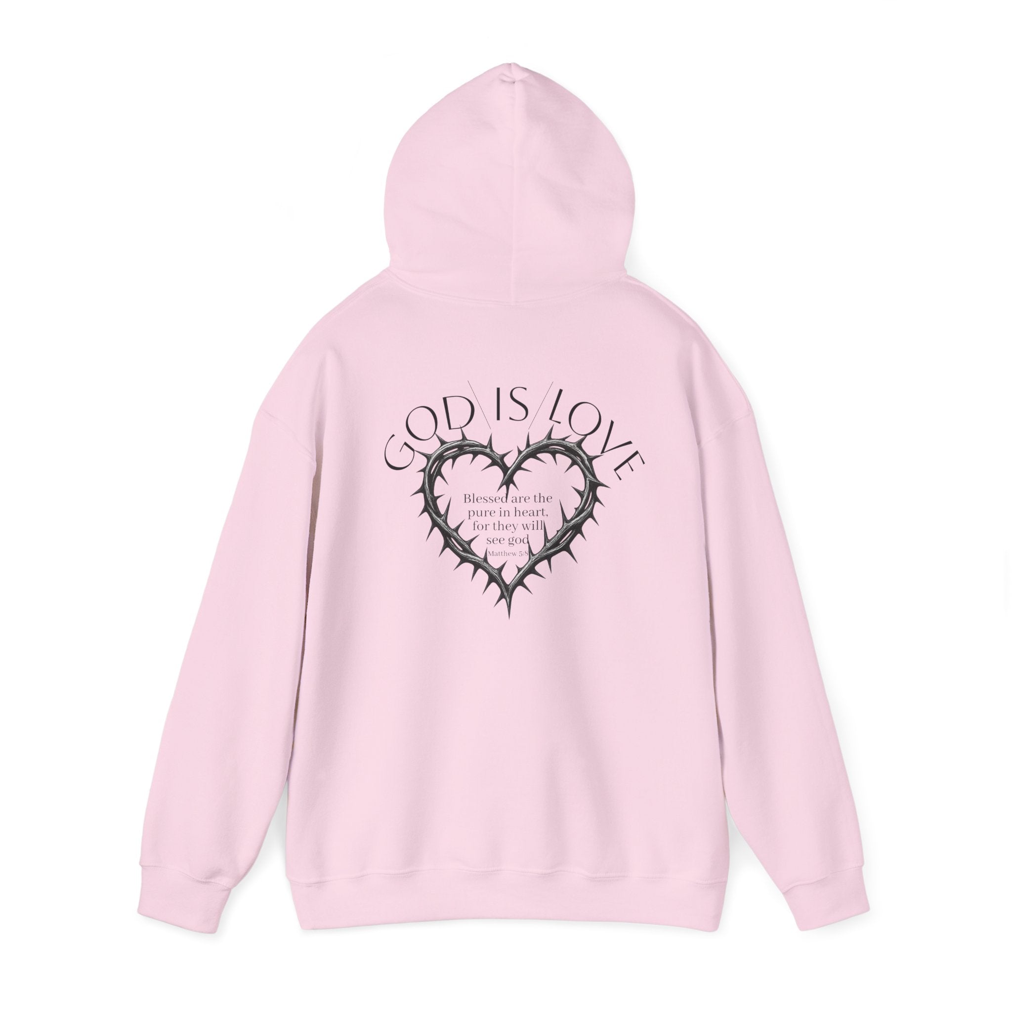 Matthew 5:8 Thorn Heart Cotton Hoodie
