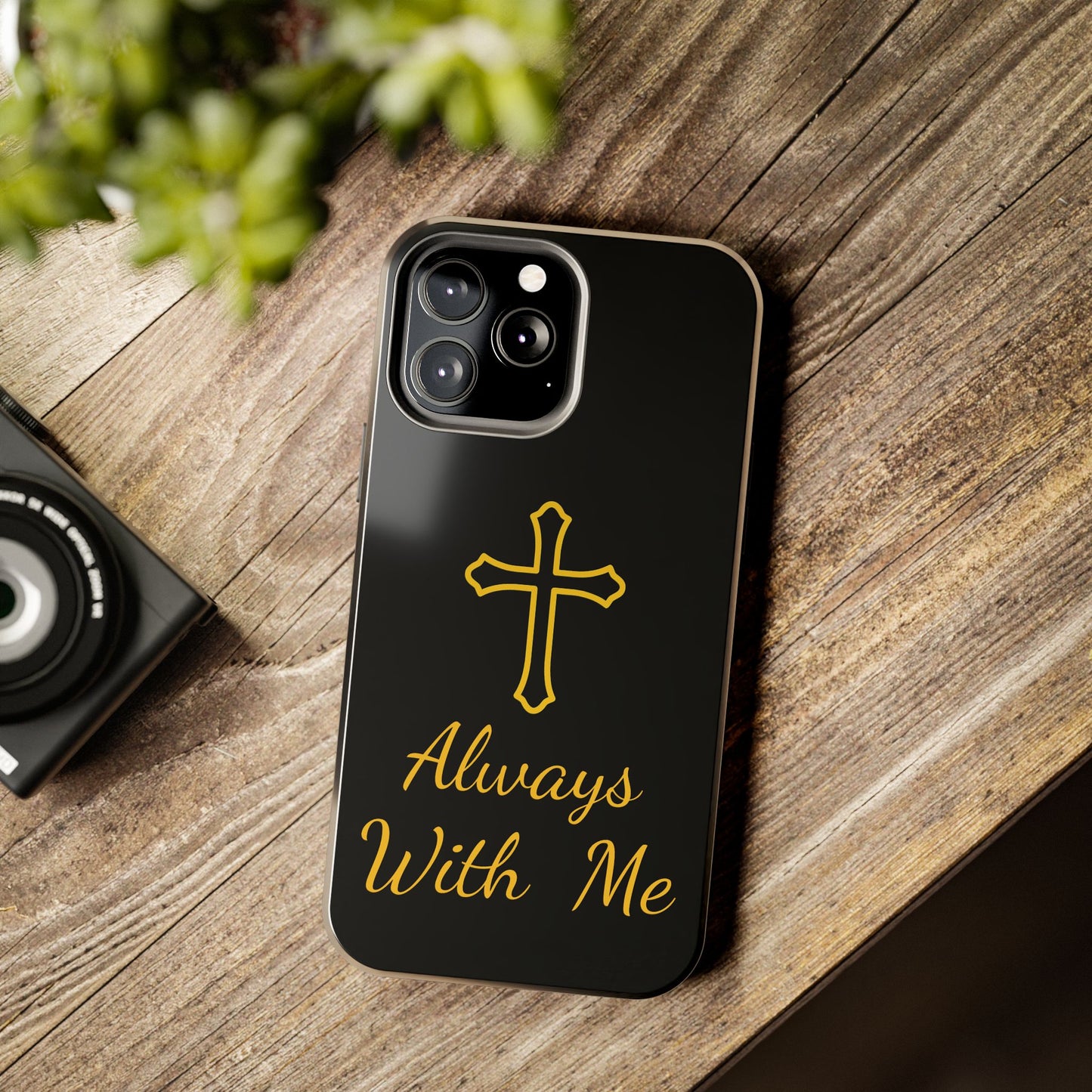 Black Always With Me Cross Phone Case