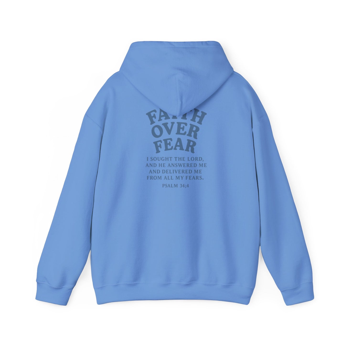 Faith Over Fear Psalm 34:4 Pastel Hoodie