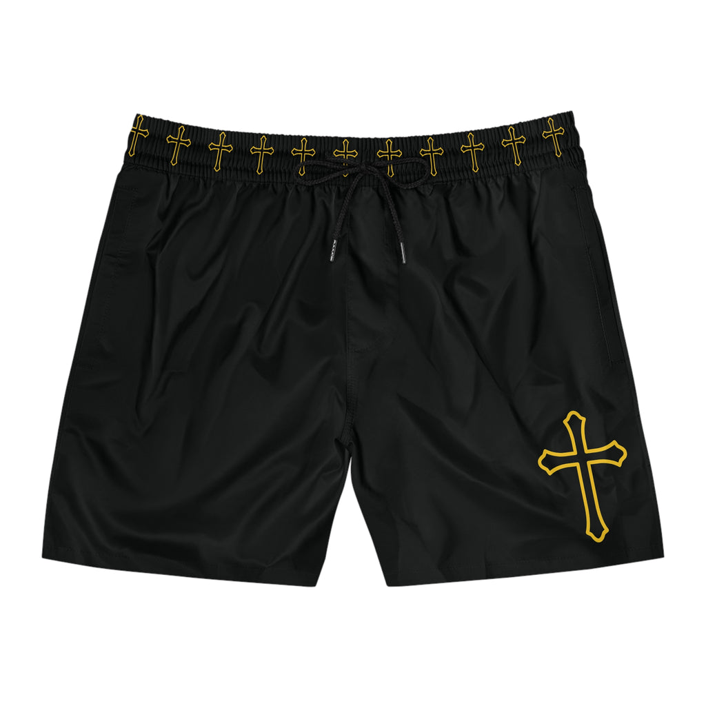 Simple Gold Cross Men's Swim Suit