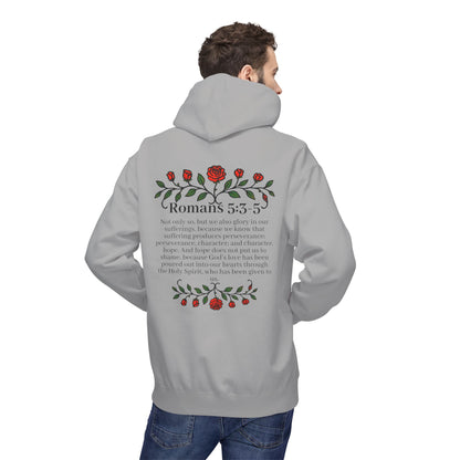 Romans 5:3-5 Rose Vine Growth Collection Cotton Hoodie