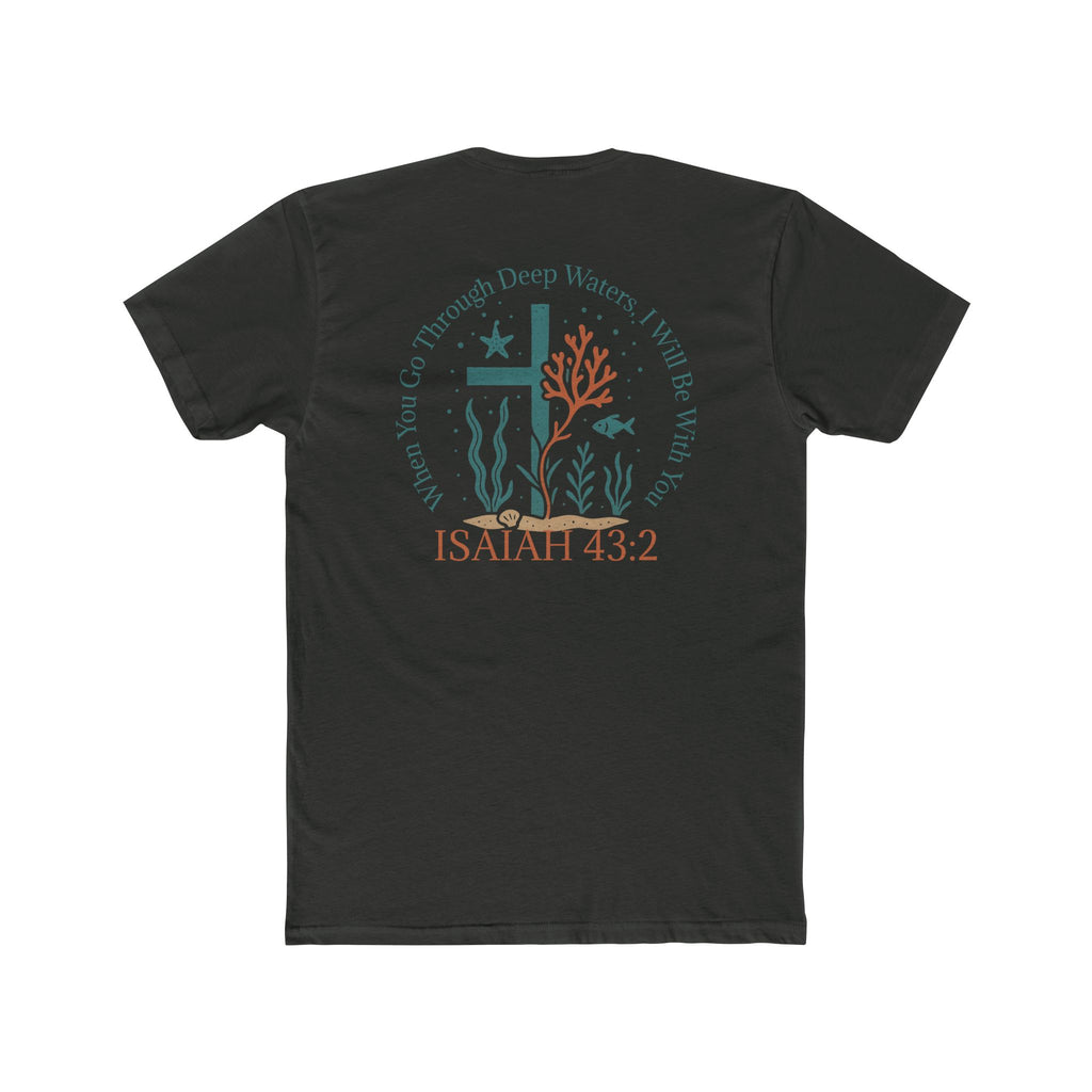 Isaiah 43:2 Ocean Themed Growth Cross Cotton Tee