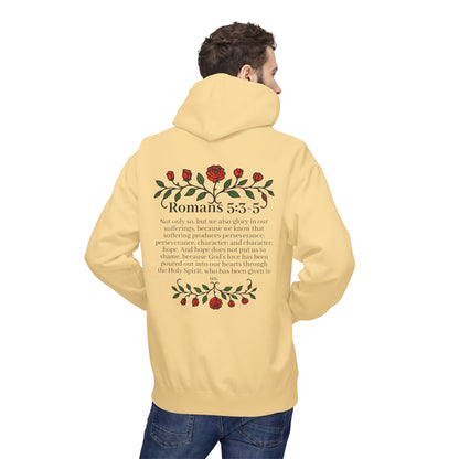 Romans 5:3-5 Rose Vine Growth Collection Cotton Hoodie