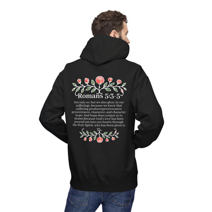 Romans 5:3-5 Rose Vine Growth Collection Cotton Hoodie