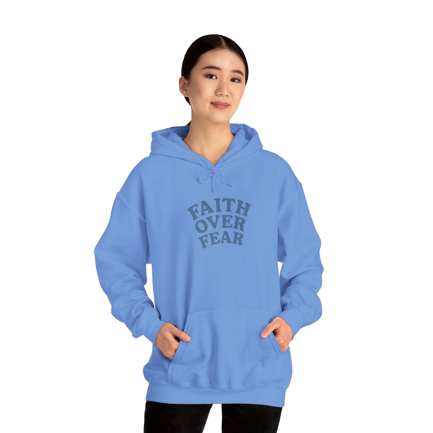 Faith Over Fear Psalm 34:4 Pastel Hoodie