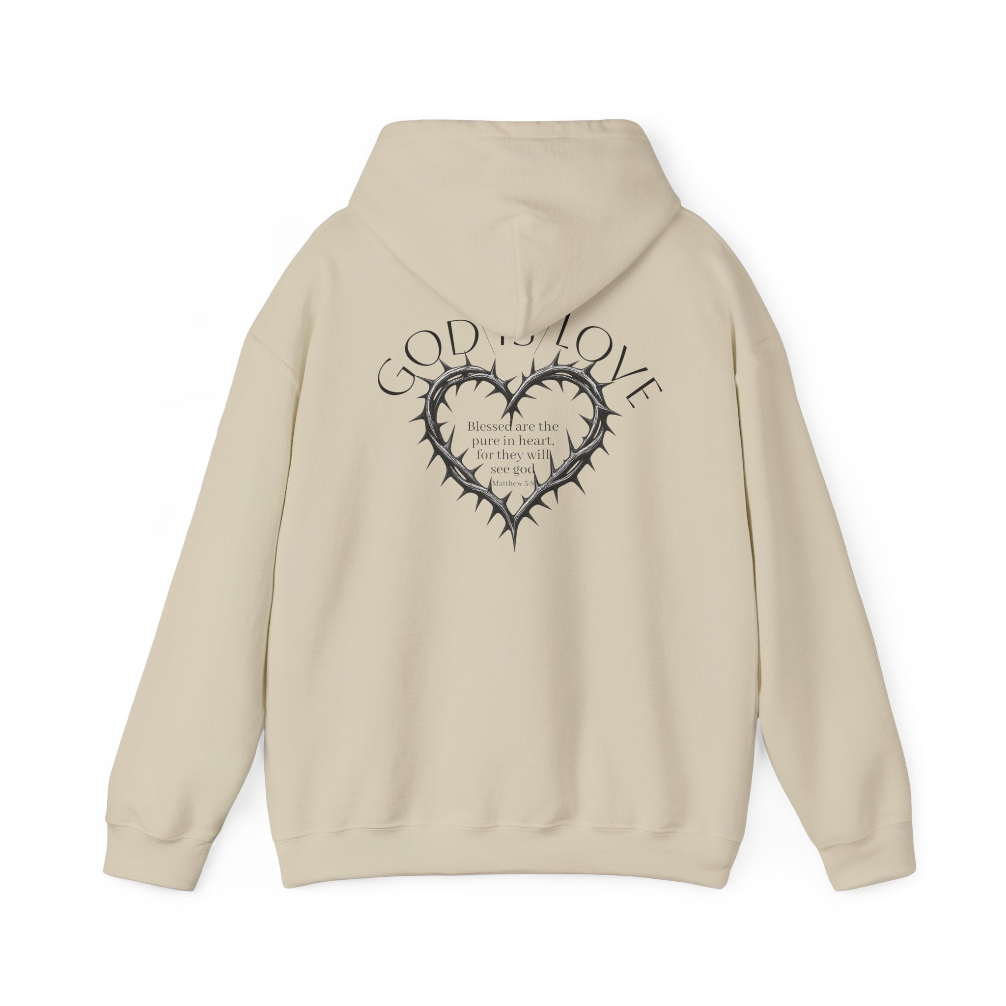 Matthew 5:8 Thorn Heart Cotton Hoodie
