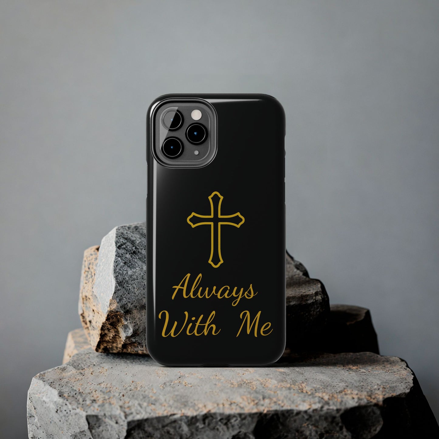 Black Always With Me Cross Phone Case