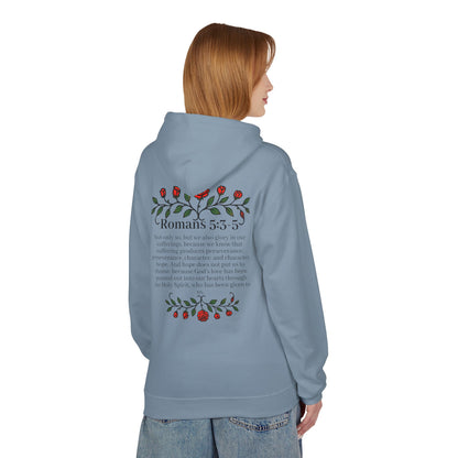 Romans 5:3-5 Rose Vine Growth Collection Cotton Hoodie